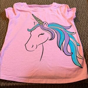 Garanimals Pink Unicorn Tee with Colorful Mane